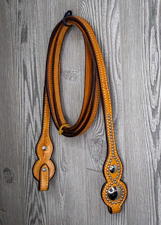 Spotted Roping Reins W/ Concho - Genuine Billy Cook