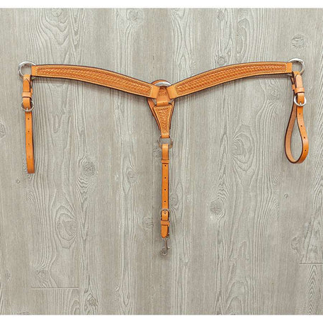 Pro barrel racer breast strap hand tooled basket ss hardware - Genuine Billy Cook