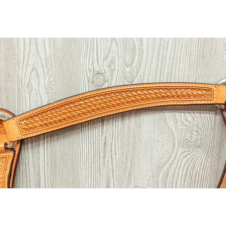 Pro barrel racer breast strap hand tooled basket ss hardware - Genuine Billy Cook