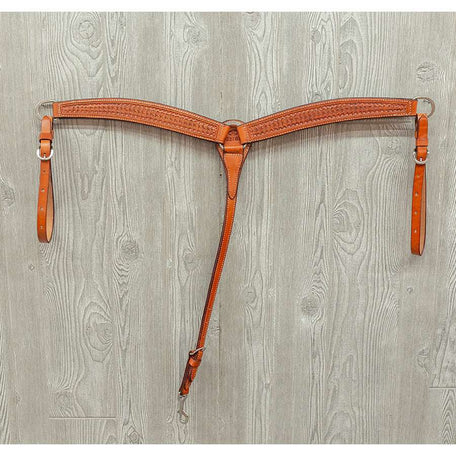 Breast strap hand tooled crazy stamp w/ss hardware - Genuine Billy Cook