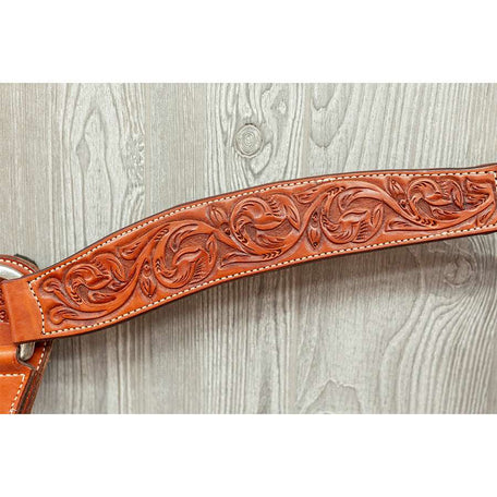 Breast strap, tooled floral w/ss hdw - Genuine Billy Cook