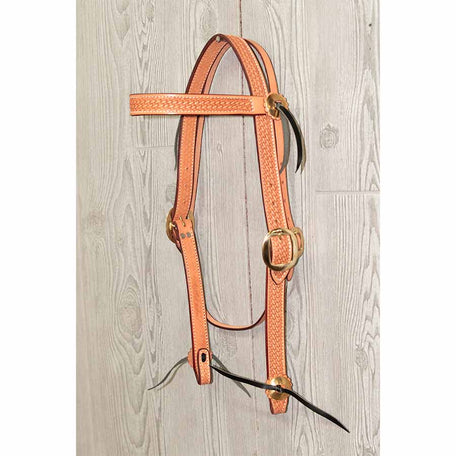 Headstall, 1" Basket Brow W/Brass Hdrw - Genuine Billy Cook