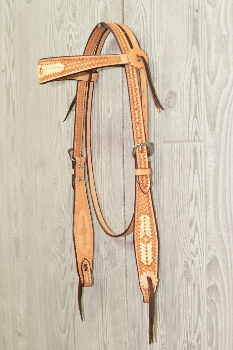 Cowboy Headstall, Hand Stamped, Texas Ties - Genuine Billy Cook 