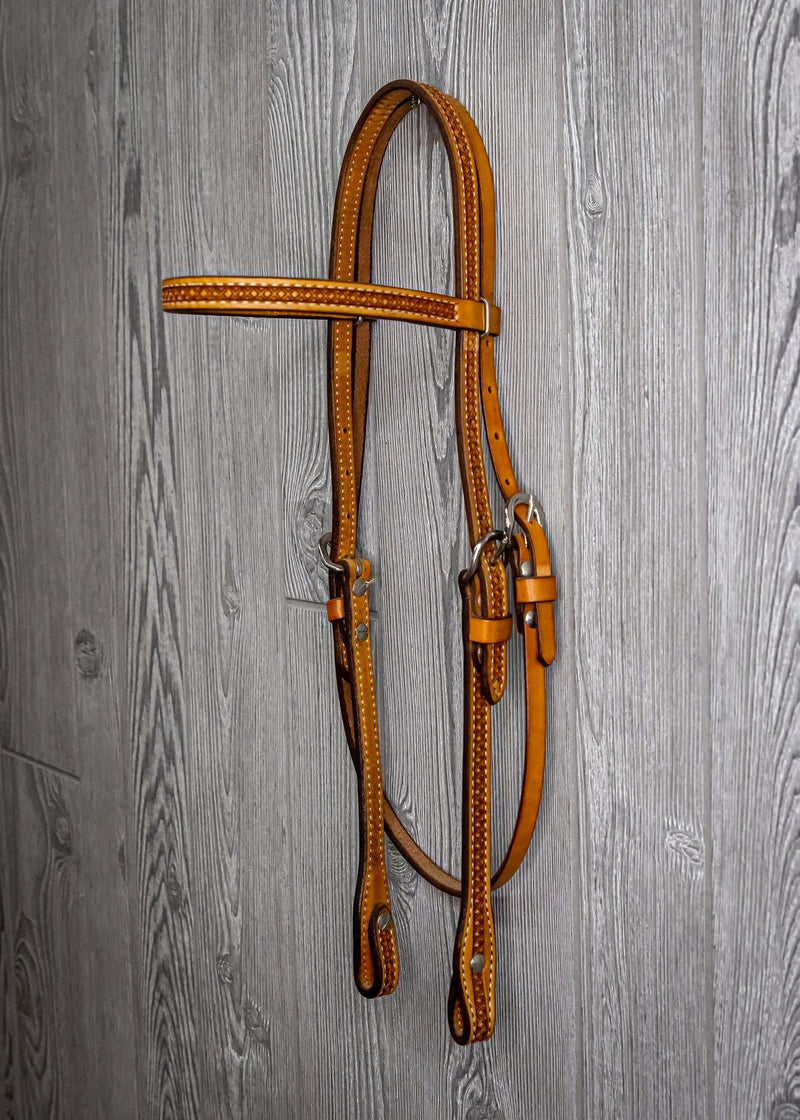 5/8" Headstall - Hand Tooled Southwest W/Ss Hardware - Genuine Billy Cook 