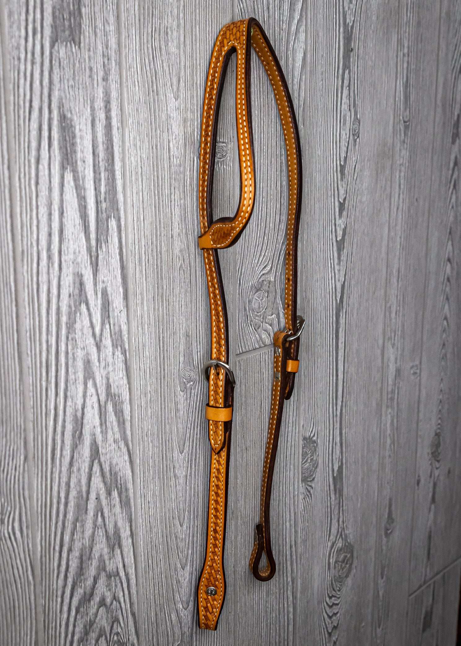 Headstall, Calif.Split Ear 5/8" Hand Stamped - Genuine Billy Cook 