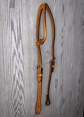 Headstall, Calif.Split Ear 5/8" Hand Stamped - Genuine Billy Cook 