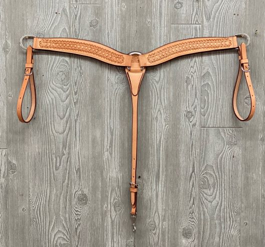 Breast strap waffle border shaped ss hardware - Genuine Billy Cook 
