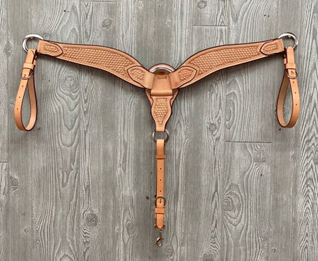 Pro steer breast strap hand tooled basket ss hardware - Genuine Billy Cook 