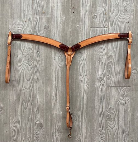 Breast strap, 1-3/4" leather w/latigo turn backs w/n hdwr - Genuine Billy Cook 
