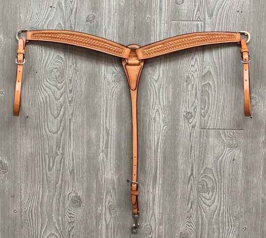 Breast strap, basket, dbl border w/ss hdwr. - Genuine Billy Cook 