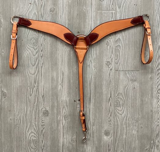 Harness breast collar-latigo lining-4 strap ss hdw - Genuine Billy Cook 