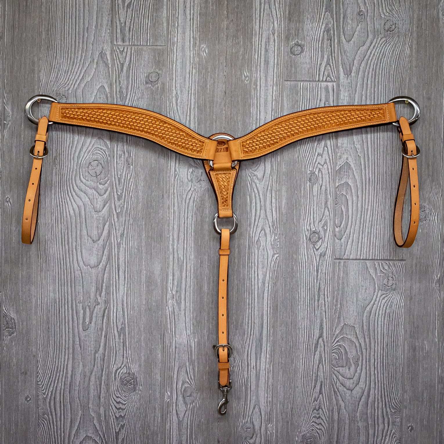 Pro calf roper breast strap hand tooled basket ss hardware - Genuine Billy Cook 