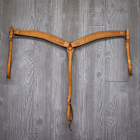 Breast strap-roper, floral, basket, w/n hdw - Genuine Billy Cook 