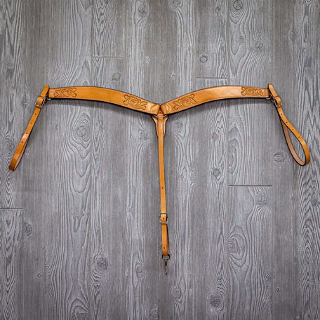 Breast strap, 1-3/4" roper, spot tooled w/n hdwr - Genuine Billy Cook 