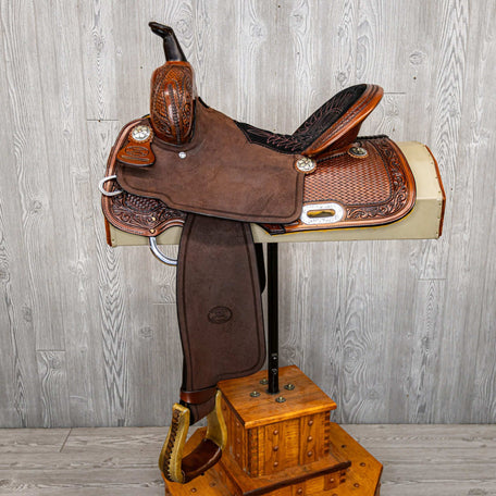 Bw Barrel 1/2 Breed Weave W/ Floral Border, Bicycle Seat, Close Contact - Genuine Billy Cook 