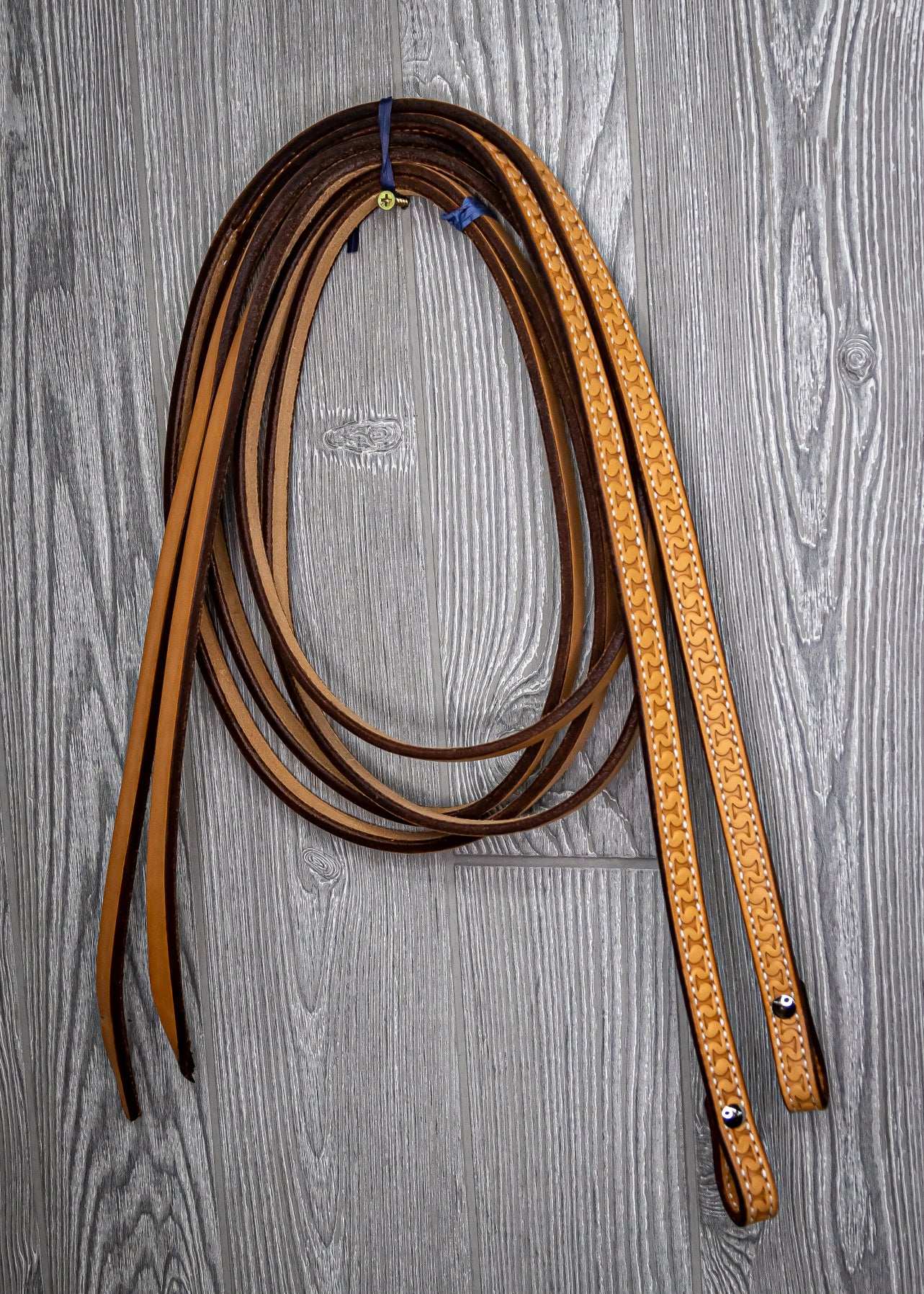 3/4" Running W Tooled Reins - Genuine Billy Cook 