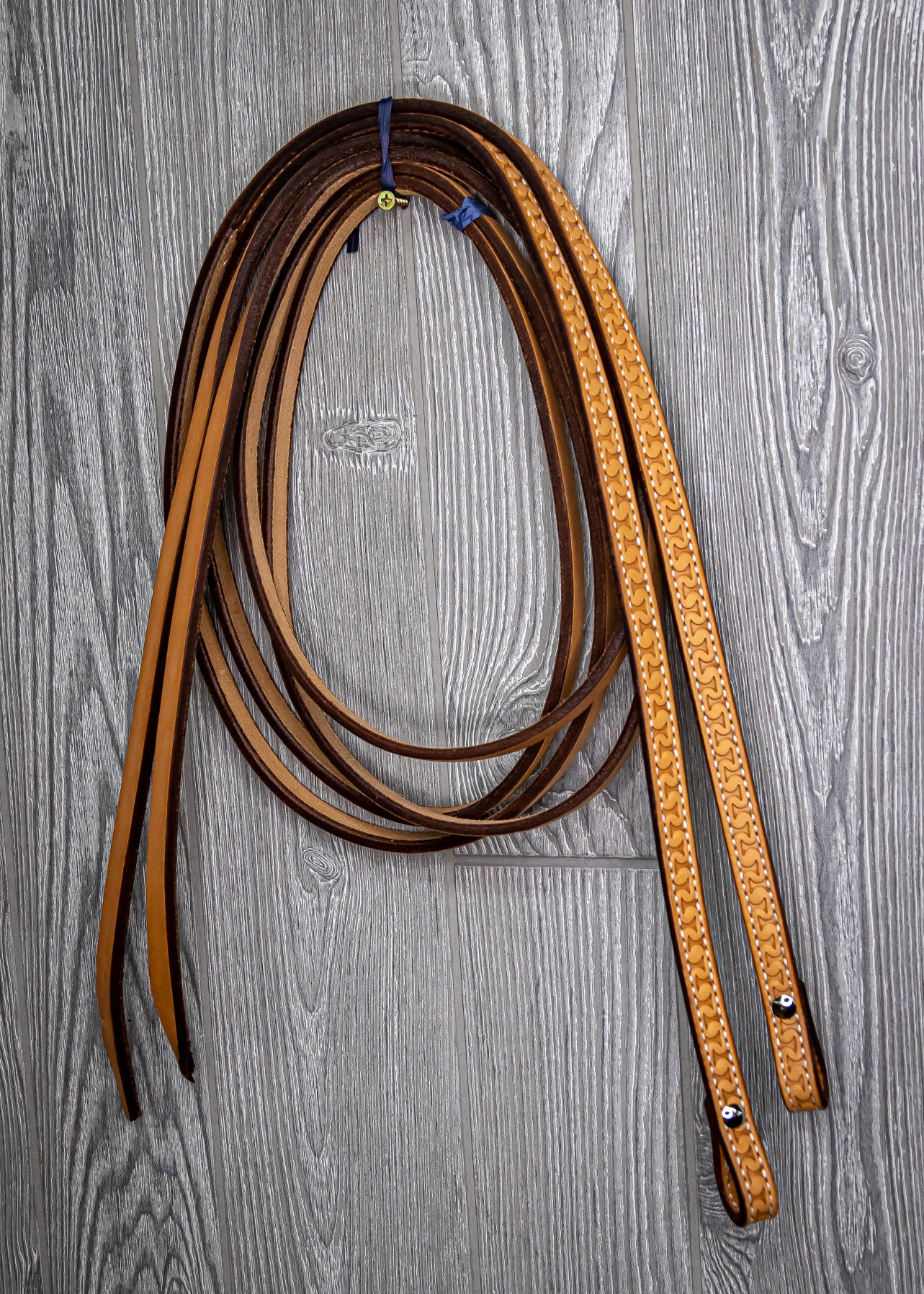 3/4" Running W Tooled Reins - Genuine Billy Cook 