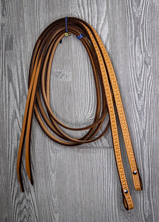 3/4" Running W Tooled Reins - Genuine Billy Cook 