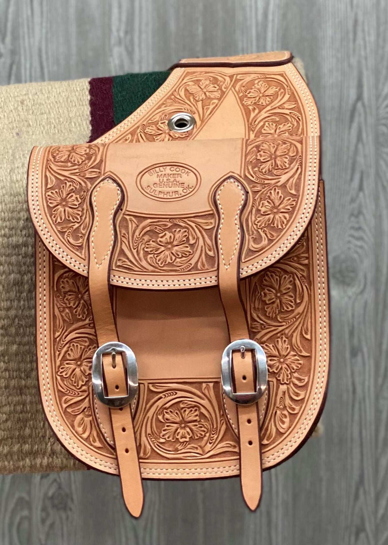 Saddle Bags Hand Tooled Sheridan Border - Genuine Billy Cook 