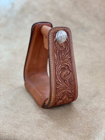 3" Stirrup Floral Tooled - Genuine Billy Cook 