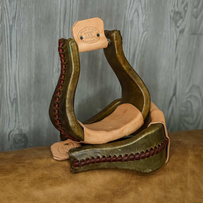 3" Bell Rawhide Covered Stirrups - Genuine Billy Cook 