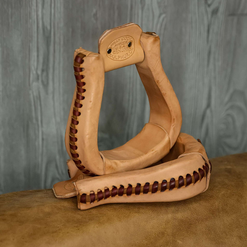 2" Bell Stirrups-Leather Covered - Genuine Billy Cook 