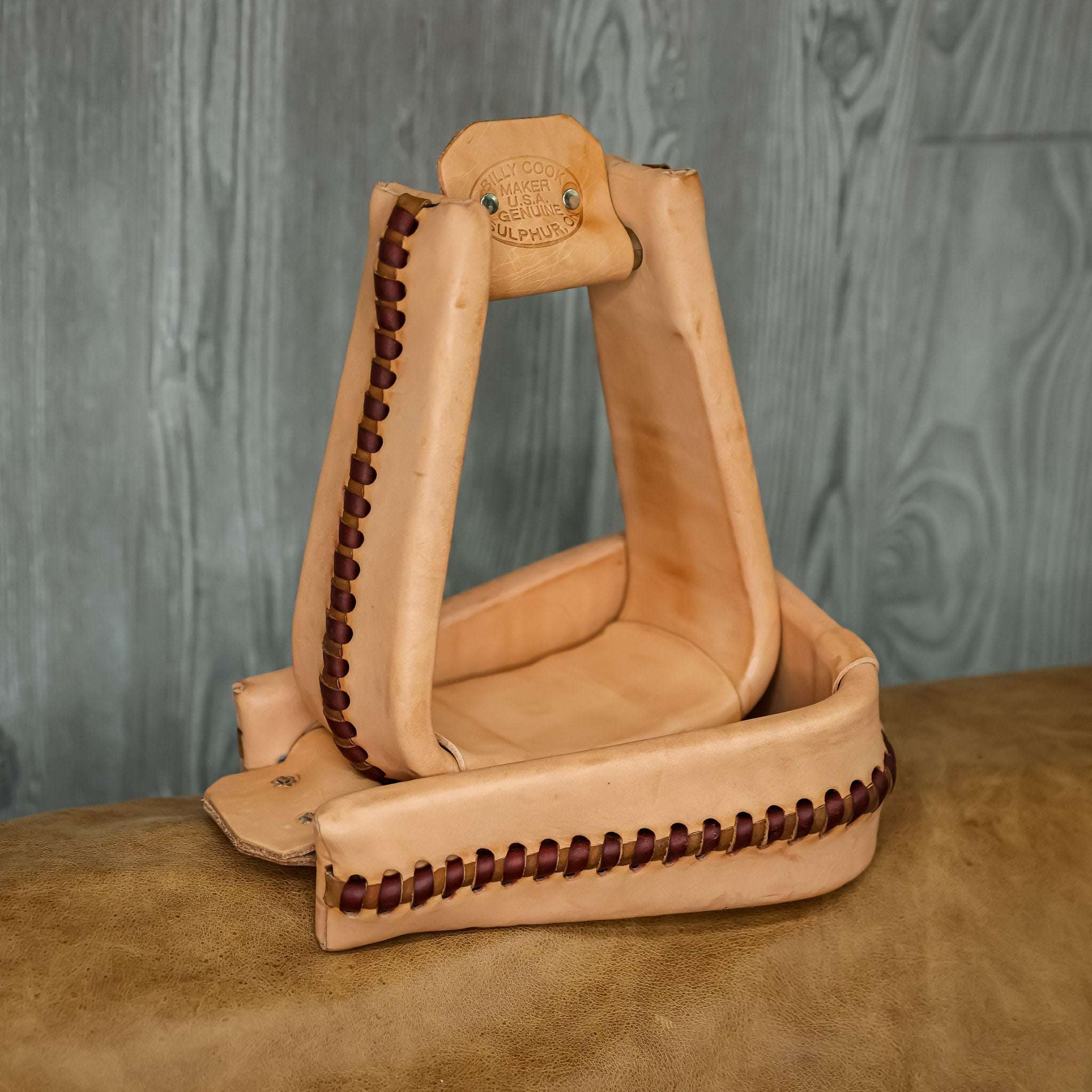 3" Deep Roper Stirrups-Leather Covered - Genuine Billy Cook 