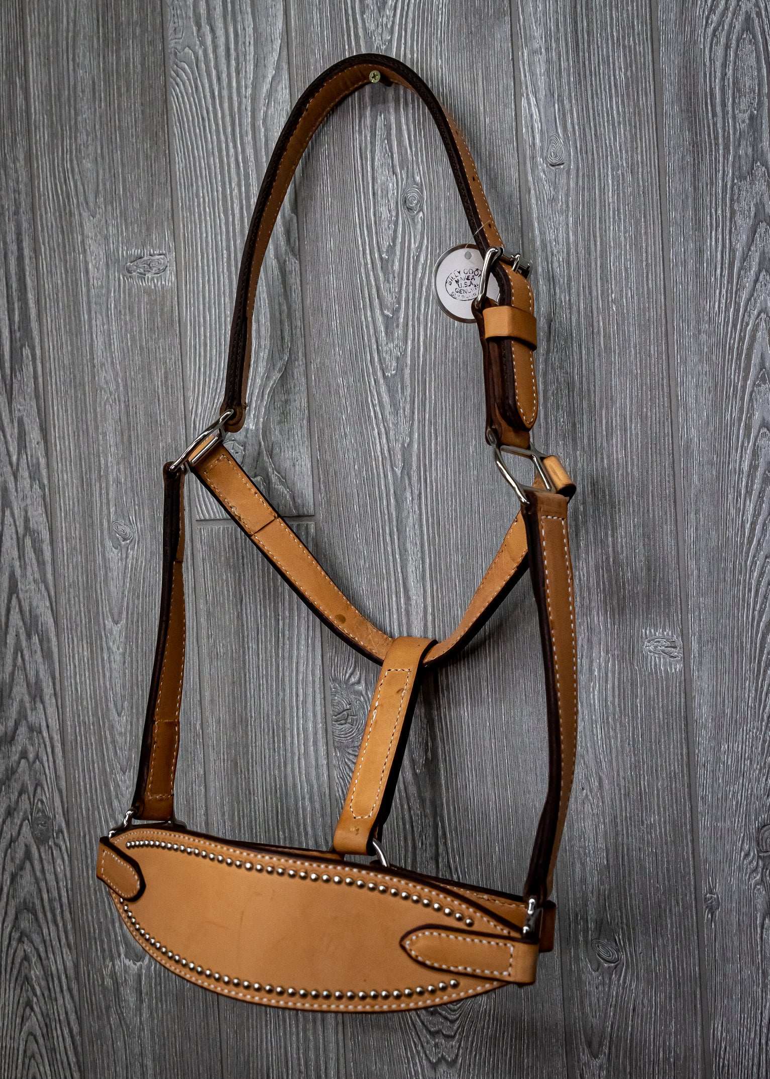 Leather Wide Nose Band Spotted Halter - Genuine Billy Cook 