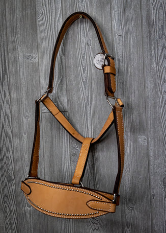 Leather Wide Nose Band Spotted Halter - Genuine Billy Cook 