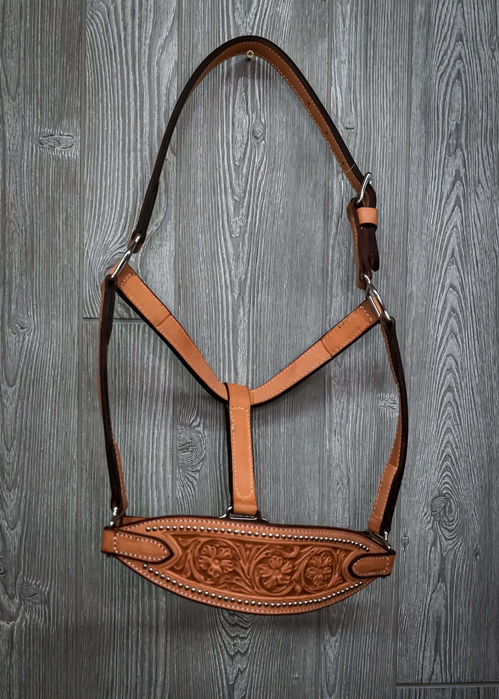 Leather Halter Wide Nose Band Sheridan With Spots - Genuine Billy Cook 