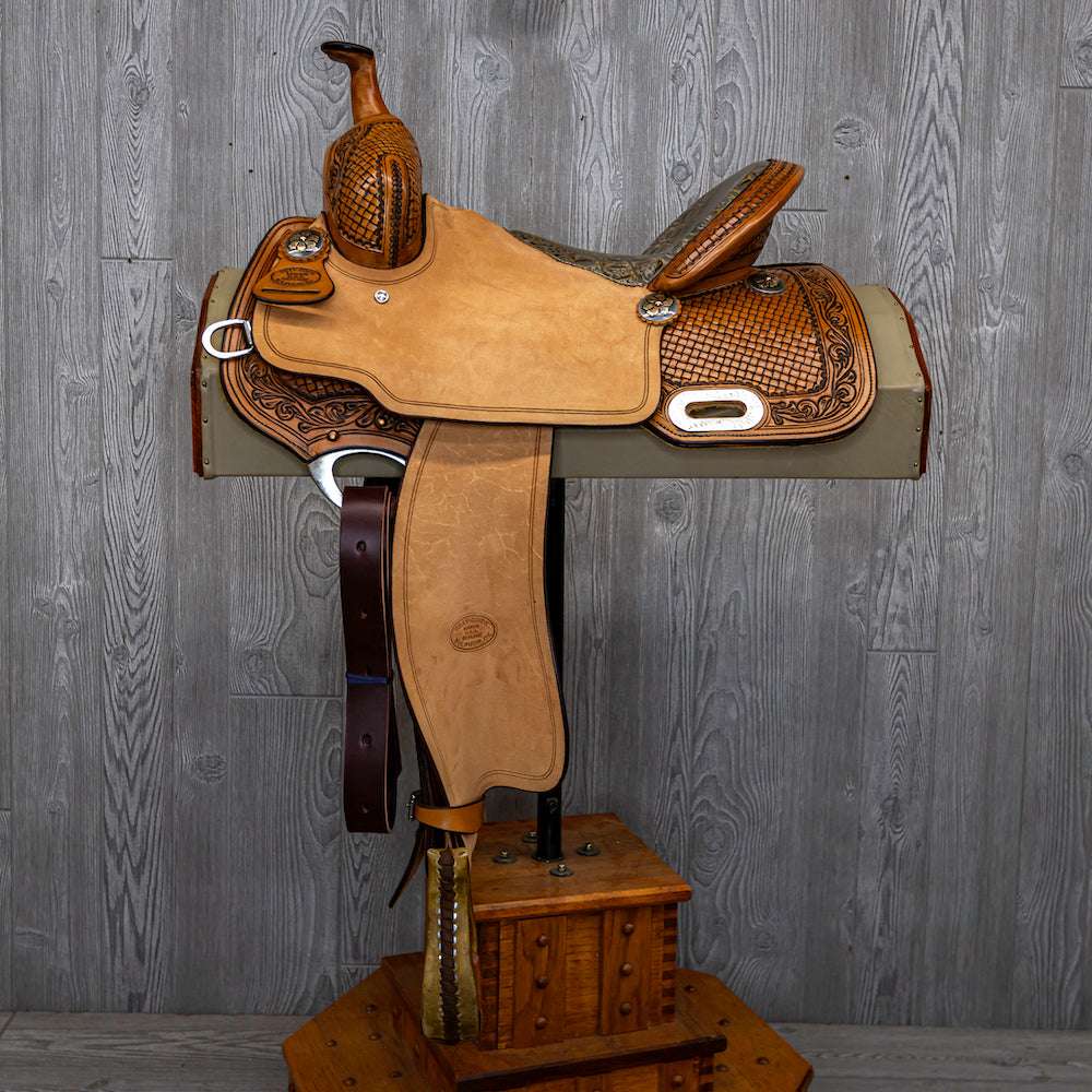 Bw Barrel 1/2 Weave W/ Floral Border, Bicycle Seat, Close Contact - Genuine Billy Cook 