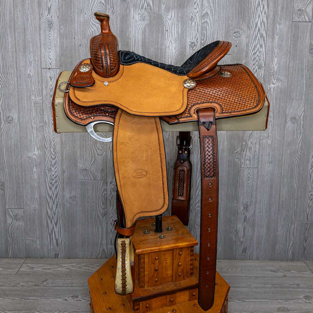 All Around 1/2 Weave W/ Rope Border, Cats Eye Rigging, Slot in Rear, Close Contact - Genuine Billy Cook 