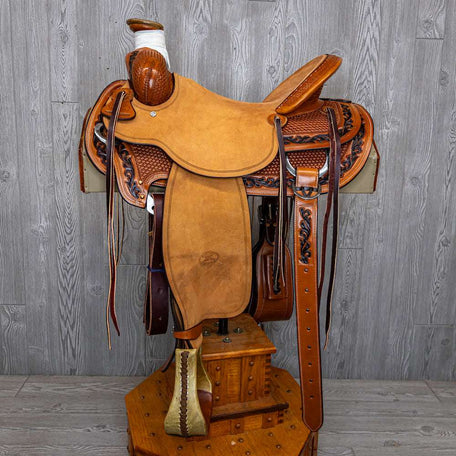 Arbuckle Rancher 1/2 Breed Basket with Floral Border Flat Plate Rigging - Genuine Billy Cook 