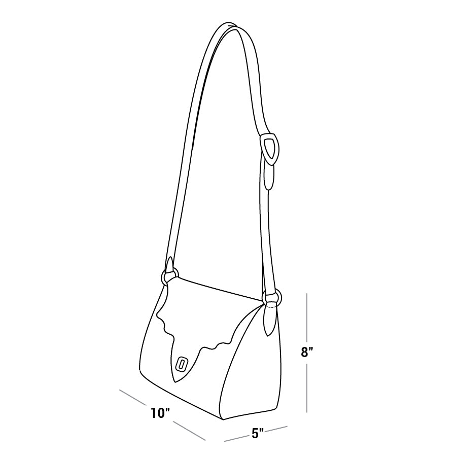 Custom Handbag: Scallop Flapped Shoulder Handbag - Genuine Billy Cook 