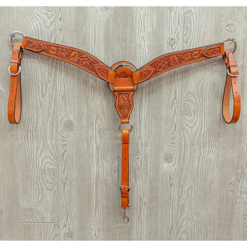 Pro roper breast strap hand tooled sheridan ss hardware - Genuine Billy Cook 