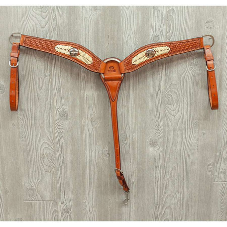 Hand stamped bskt/ w wht rawhide braid w/ concho - Genuine Billy Cook 