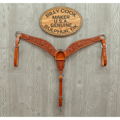 Pro steer breast strap hand tooled sheridan ss hardware - Genuine Billy Cook 