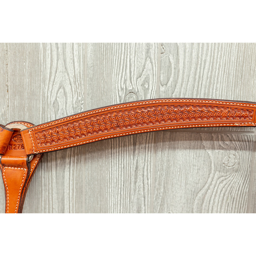 Breast strap hand tooled crazy stamp w/ss hardware - Genuine Billy Cook 