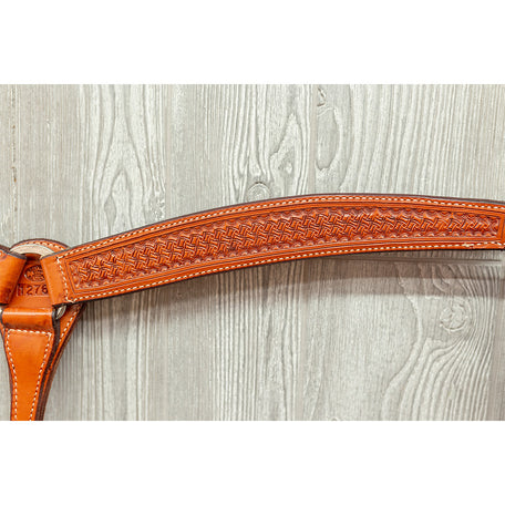 Breast strap hand tooled crazy stamp w/ss hardware - Genuine Billy Cook 