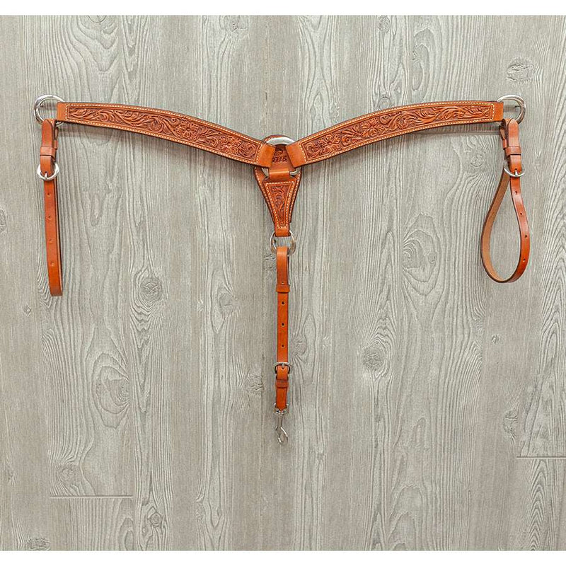 Pro barrel racer breast strap hand tooled sheridan ss hardware - Genuine Billy Cook 