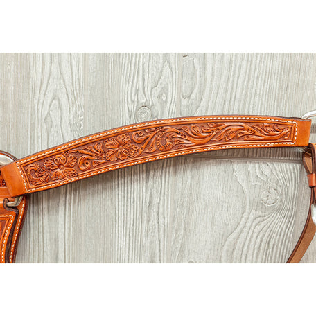 Pro barrel racer breast strap hand tooled sheridan ss hardware - Genuine Billy Cook 