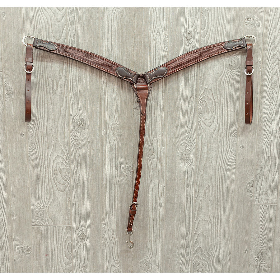 Breast strap, 1-7/8" barrel racer, basket w/ss hdw w/ turnback - Genuine Billy Cook 