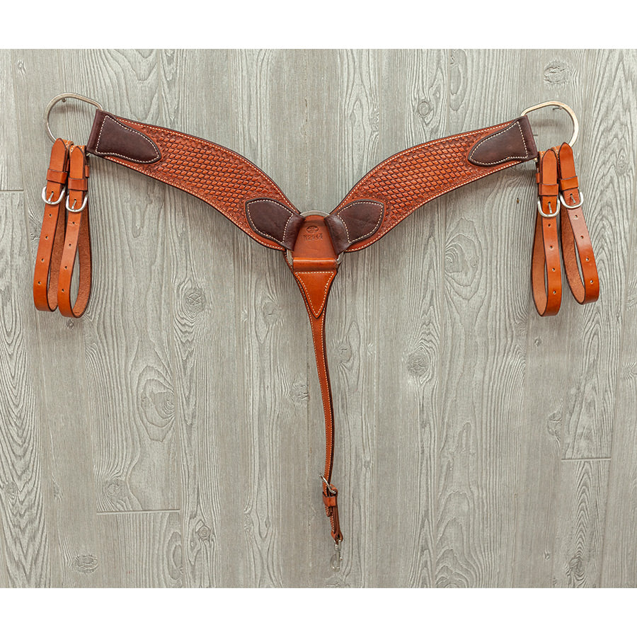 Breast strap, 4" extra heavy steer jerking,hnd tld. - Genuine Billy Cook 