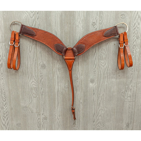 Breast strap, 4" extra heavy steer jerking,hnd tld. - Genuine Billy Cook 