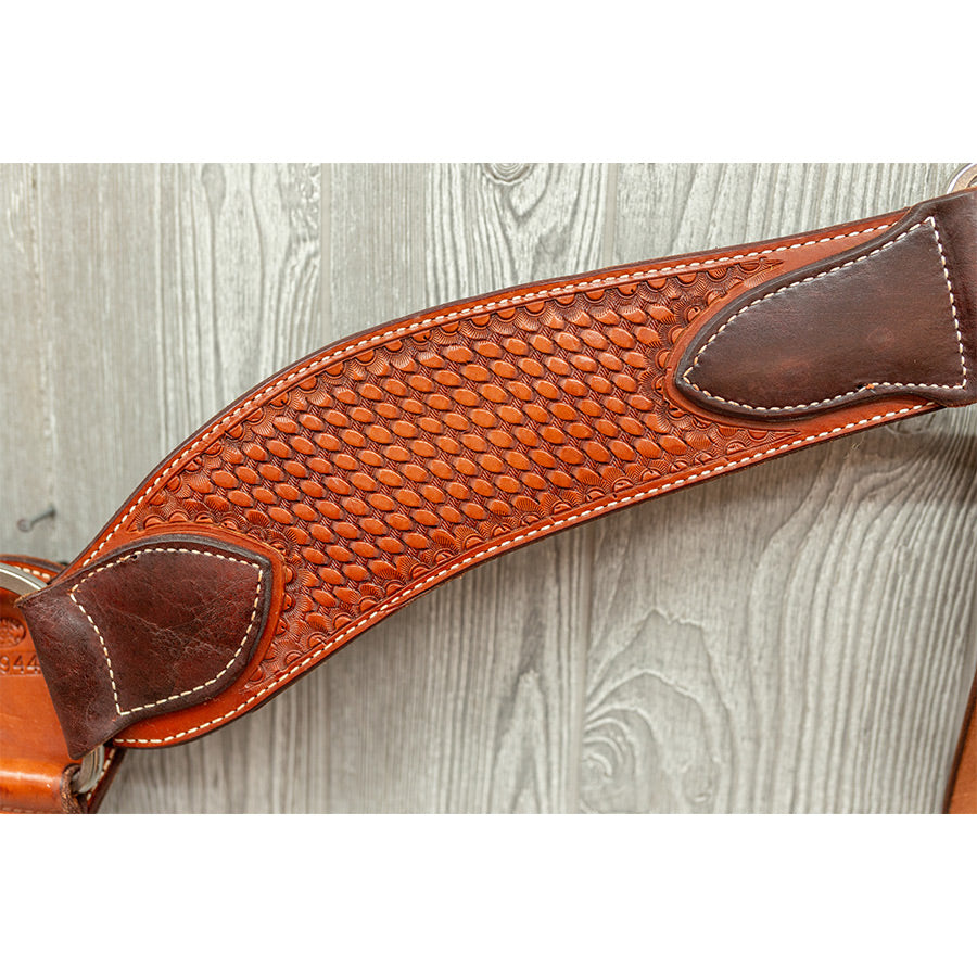 Breast strap, 4" extra heavy steer jerking,hnd tld. - Genuine Billy Cook 