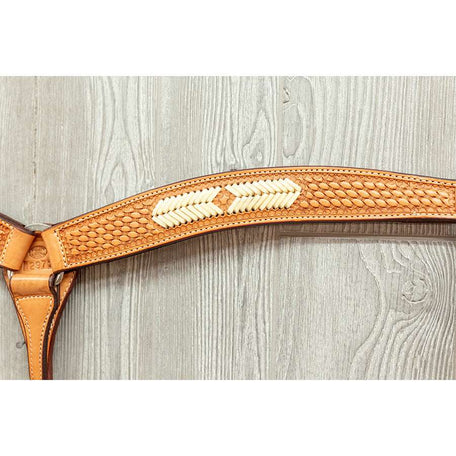 Braided breast strap, rawhide w/ss hdwr - Genuine Billy Cook 