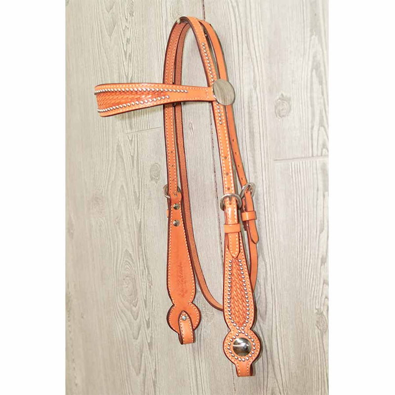 Spotted Cowboy 2 Conchos W/ Basket Stamp - Genuine Billy Cook 