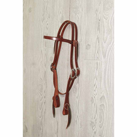 Harness Browband W/ Spots, On Rosettes - Genuine Billy Cook 
