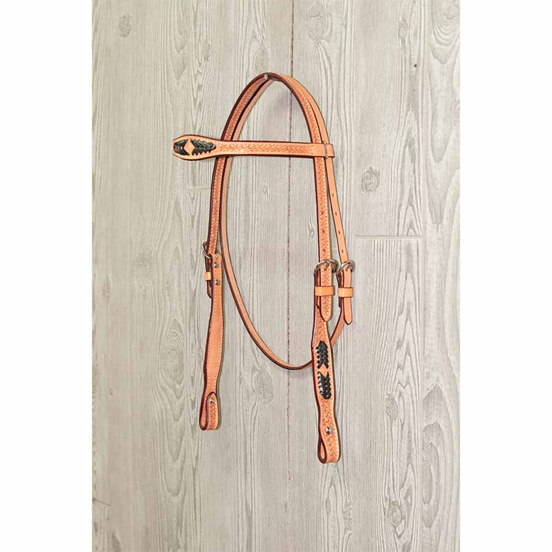 Braided 3/4 Basket Headstall - Black Braid - Genuine Billy Cook 