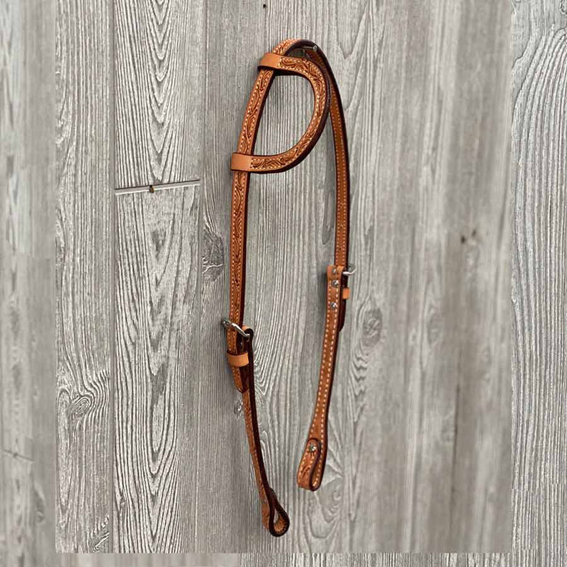 Headstall, Floralsingle Ear, W/Ss Hdwr - Genuine Billy Cook 